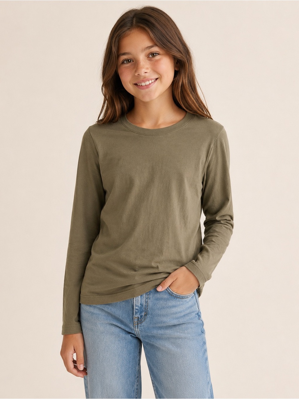 Old Navy Kids Long Sleeve Tee in Olive